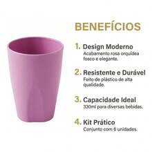 Set Of 30 Colorful Plastic Cups 330ml For Schools, Daycare Centers, And Parties - Lilac - View 3