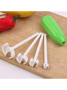 Multi-Functional Vegetable And Fruit Corer Set, Include Hole Punch, Corer, Fruit & Vegetable Coring Tools, Kitchen Gadget - Multicolor - View 13