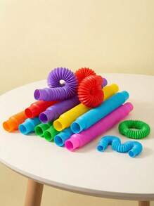 圣诞装饰 8 件、16 件、24 件感官和彩色联锁玩具、烦躁玩具和活动 - 刺激儿童精细运动技能的学习工具，包括缓解压力和焦虑的流行管、教育压力缓解器、派对/学校奖励、课堂活动、返校/节日礼物，颜色随机。 - 彩色 - 查看 3