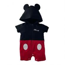 Pañalero con gorro estampado para Bebé - Negro - Ver 2