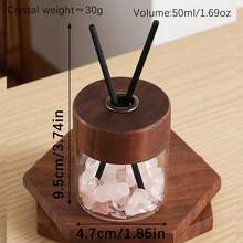 Natural Amethyst Crystal Reed Diffuser Set - Solid Black Walnut Cap, Empty Glass Container For DIY Essential Oil Aromatherapy - Wooden Diffuser Container - View 10