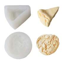 DIY香薰蜡烛、肥皂、树脂工艺品硅胶模具 - 逼真的三角形面包、饼干造型，可重复使用，不粘设计 - A-白色 - 查看 6