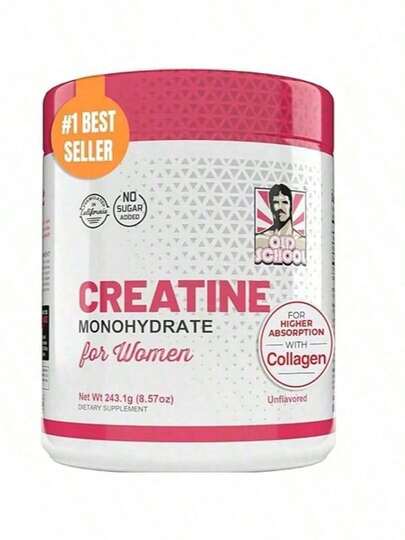 NOVJ 1 Bottle Creatine Powder For Women – 5000mg Creatine Monohydrate + 2000mg Collagen + 1g BCAA 2:1:1 – Lean Muscle, Recovery & Energy Support – Micronized, No Fillers, Made In USA