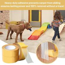 2pcs Super Strong Double-Sided Tape, 0.4in X 393in - Waterproof Transparent Adhesive With Fiberglass Mesh, Suitable For Walls And Glass, Yellow - 2 Pieces - View 8