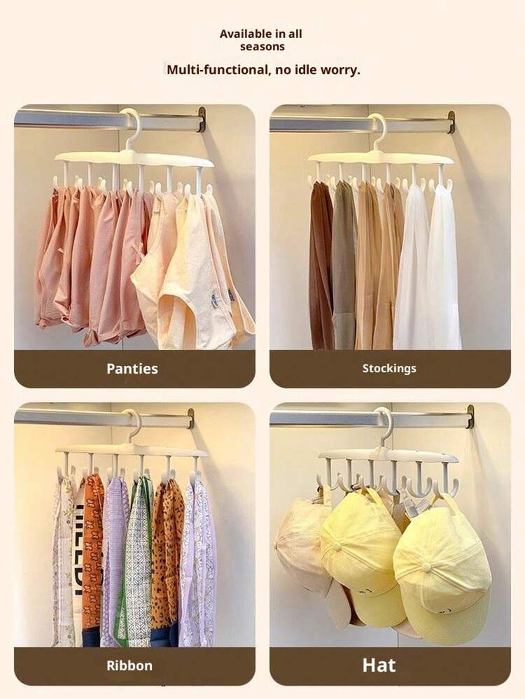 波浪形衣架，多功能挂钩，适用于学生宿舍，无缝文胸衣架，帽子裤架，领带腰带架，多功能旋转收纳架，浴室衣帽架，厨房收纳架，钥匙首饰架，多功能旋转收纳架 - 彩色 - 查看 5
