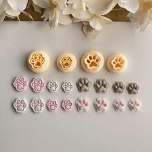 2pcs Cute Cat Paw Polymer Clay Mold Set, For Earrings, Brooches, Pendants, High Precision Polymer Clay Or Ceramic Mold - Yellow - View 6