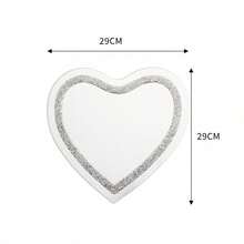 1 pezzo Specchio acrilico a forma di cuore, 30x30 cm | Forma asimmetrica, bifacciale, superficie a specchio argento con frammenti di cristallo finti, spessore 2 mm, multifunzionale, adatto per casa, garage, camera da letto, hotel, bar, soggiorno, bagno e decorazione natalizia - multicolore - Visualizzare 4