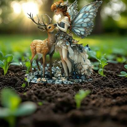 Transparent Acrylic Fairy Garden Yard Park Decor Ground Stake