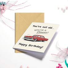 1pc Funny Birthday Card Husband With Envelope, You're Not Old, You're A Classic Vintage Men's Birthday Card, Grandpa Birthday Card| Boyfriend| Grandfather, Birthday Boyfriend| Friend| Husband, Men's Decoration - 1個 - 查看 2