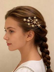2 Pieces New Women's Starry Sky Tree Branch Hair Clips For Back Of Head And Sides, Bangs Clips, Fairy Style Fashion Duckbill Clips Headwear - Multicolor - View 4
