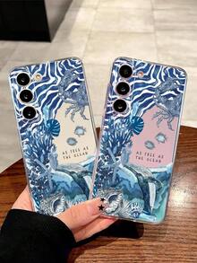 1 chiếc ốp lưng điện thoại mềm hình cá voi xanh, san hô và cua hoàng đế, tương thích với iPhone 17/17 Air/17 Pro/17 Pro Max, tương thích với Honor, Galaxy A04e/12/A13/A14/A34/A50/A52/A53/A54/S21/S22/S23/S24/S25/S25Ultra, 6A/7A/8A, 12T/13T, phiên bản quốc tế, không phải phiên bản nội địa. - Trong sáng - Xem 2