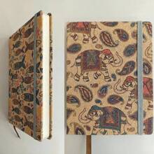 Cahier à couverture souple motif animal A6, carnet de notes de poche vintage, 200 pages/100 feuilles vierges, design avec bande élastique - C - Voir 3