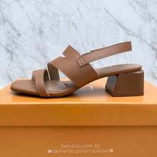 Beira Rio Women's Low Heel Sandal - Màu be - Xem 5