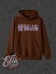 Comfortable Basic Sweatshirt For Everyday Wear. Bring Me The Horizon Music Singer Famous International National Urban Culture Rock Metal Rock N Roll Famous Band Singer Unisex Sweatshirt For Men And Women 50% Cotton 50% Polyester Top Premium Streetwear New Release Immediate Shipping Various Colors!! - 鏽棕色 - 查看 2