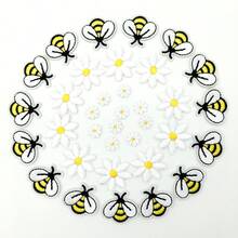 35pcs Daisy & Bee Embroidered Patches Set - Cute Iron On Flower Appliques For DIY Clothes, Denim Jacket, Backpack, Hat | Cute Spring Summer Appliques - Bee - View 3