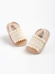 Giày sandal mùa hè cho bé trai và bé gái, giày dự tiệc, giày cưới, giày bệt, giày tập đi cho trẻ sơ sinh, giày tập đi cho bé 0-18 tháng. - Màu be - Xem 9