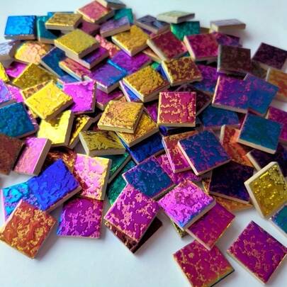 150克/5.29盎司，1包彩色马赛克装饰片，适用于DIY项目、客厅、厨房、浴室、花园装饰、家居装饰、艺术工艺品，色彩丰富，方便各种DIY手工创作，将您的梦想变为现实。