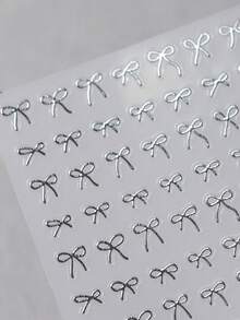 1 chiếc nơ bạc kiểu ballet, nơ thắt nút bạc lấp lánh, miếng dán móng tay nghệ thuật 5D chủ đề khiêu vũ thanh lịch, tự dính, phụ kiện làm móng cho phụ nữ và bé gái. - Nhiều màu - Xem 2
