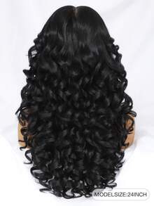 Tóc giả Latisha 13*6 HD Synthetic Lace Front Wigs kiểu xoăn, đã tỉa sẵn, có mái, dành cho nữ, điểm nhấn là tóc con, dài 24 inch. - Nhiều màu - Xem 4