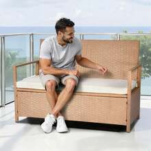 Outdoor Storage Benches - 121x59x81.5cm - View 1