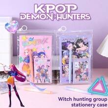 Juego de papelería KPOP DE-MON HUNT-ERS DE-MON HUNT-RESS SQUAD, regalo de estudiante, regalo coleccionable, periférico de anime, incluye bolígrafos de gel, bolígrafos de gel retráctiles, bolígrafos de bola, bolígrafos, tinta de secado rápido, tinta impermeable, tinta resistente a la decoloración, escritura suave, flujo continuo, diseño de bajo centro de gravedad - kpoop - Ver 1