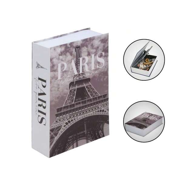 Cofre Livro Camuflado Chaves Discreto Porta Jóias Mod Paris