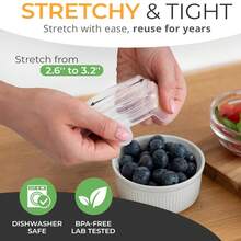 8pcs Reusable Thin Silicone Stretch Lids, Small Silicone Jar Covers, Airtight Seal To Preserve Freshness, Dishwasher & Refrigerator - Multicolor - View 5