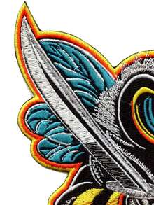 1 miếng vá thêu hình nhóm nhạc Hip Hop Rap Kung Fu Killa Bees cầm kiếm, có thể ủi lên quần áo. - Nhiều màu - Xem 4