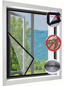 Anti-Mosquito Window Screens,Mosquito Nets For Window,Mesh Anti Insect Air Tulle Invisible Grey Fiberglass Mosquitoes And Flies - Gray Mesh Black Edge - View 2