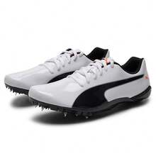 Puma Track & Field Elite Prep Sprint 2 Men/Women's Professional Competition Training Spikes, 194934-01 - Puma White - Black - Magma Red - View 1