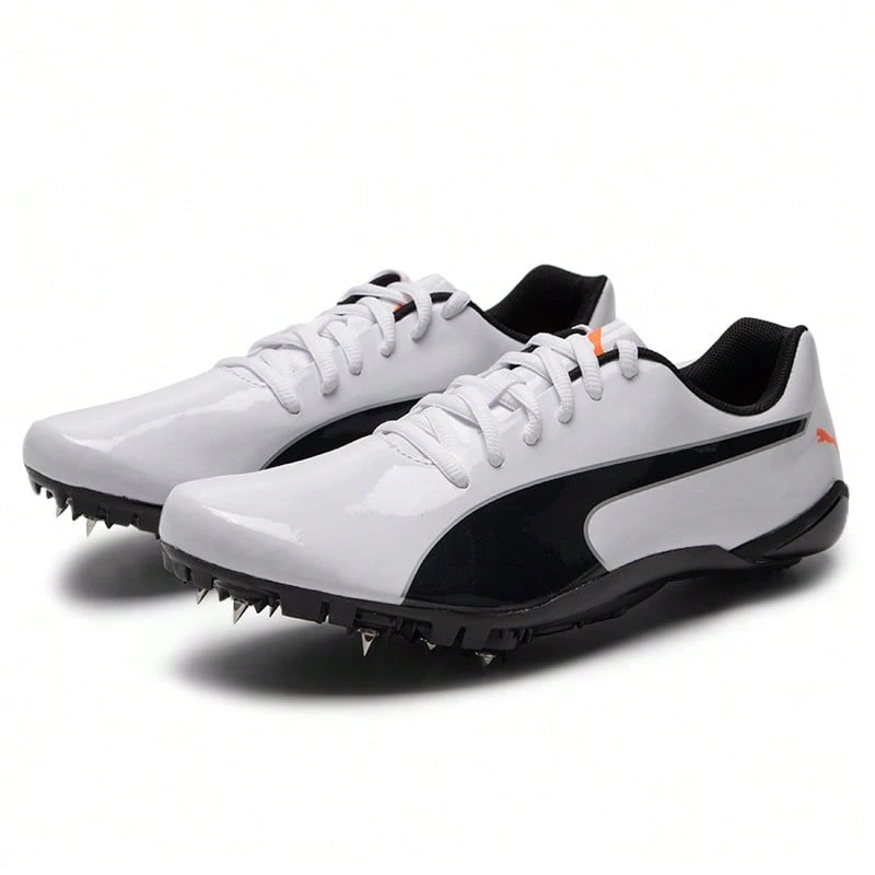 Puma Track & Field Elite Prep Sprint 2 Men/Women's Professional Competition Training Spikes, 194934-01 - Puma White - Black - Magma Red - View 1