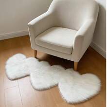 1 件白色三心图案装饰地毯,柔软卧室装饰,情人节适用,小地毯,地毯,爱心家居装饰,客厅地毯,小型客厅地毯,卧室地毯,客厅家居装饰,户外地毯,可水洗地毯 - 白色 - 查看 12