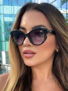 Women's Cat Eye  Retro  Protection Fashion 2025 Stylish Durable - 黑色 - 查看 1