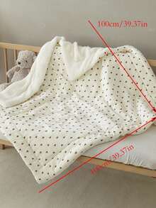 1pc 100*100cm Coral Fleece Soft Lamb Wool Baby Blanket, Gentle For Infants - White - View 6