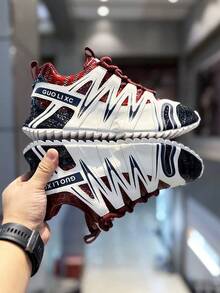 2026 New Men's Chunky Sneakers Retro Chunky Sneakers Fashion Sports Running Trainers Lightweight Breathable Athletic Walking Shoes - Silver - View 5