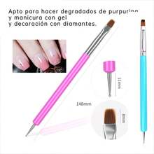 7 pcs Kit de gel para extensión de uñas,cepillos,lámpara uv,herramientas profesionales - Multicolor - Ver 7