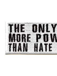 1个“爱就是力量”励志标语刺绣熨烫贴片 - 彩色 - 查看 3