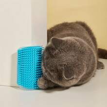 Wall-Mounted Cat Self-Cleaning Grooming Comb | Durable PP Material, Easy-To-Use Adhesive Strip, Convenient Assembly, Space-Saving Design, Ergonomic Pet Grooming Tool For Kittens And Small Dogs | Lightweight, High-Quality Bristles - Multicolor - View 4