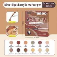 1支装 366/320/288/240/168/120/72/60/48/36/24/12色丙烯马克笔，不透明防水可混色毛笔头，适用于木材、画布、石头、岩石绘画、玻璃、陶瓷、DIY工艺品、美术用品、学生绘画 - 丙烯馬克筆 - 查看 23