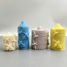 Molde de silicona con forma de cilindro de panal de abeja, diseño único - Blanco - Ver 7