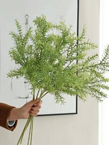 1株仿真户外草丛花卉花园装饰，适用于门廊、露台、室内装饰，抗紫外线景天属植物 - 綠色 - 查看 1