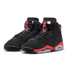 Big Kid's Jordan 6 Retro "Infrared Salesman" Black/Lt Crimson (IQ1275 001) - Black - View 4