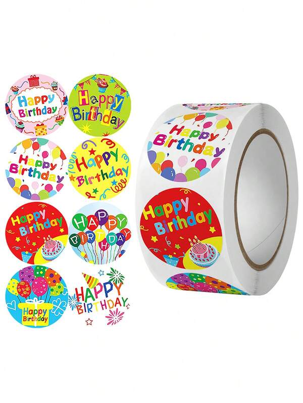 1 لفة من ملصقات/ملصقات زخرفية دائرية لعيد الميلاد الكرتونية المباركة والعطلات، لوازم ألبوم الصور، قرطاسية، ملصقات مضحكة