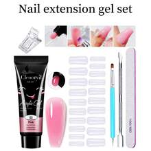 7 pcs Kit de gel para extensión de uñas,cepillos,lámpara uv,herramientas profesionales - Multicolor - Ver 1