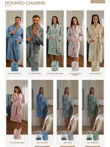 Appel Plush Flannel Bathrobe - Super Comfortable - Beige - View 4