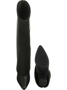 Women's Ankle Boot With High Block Heel And Pointed Toe - Elegant Fashion Style - GiGiL - الأسود - مشاهدة 5