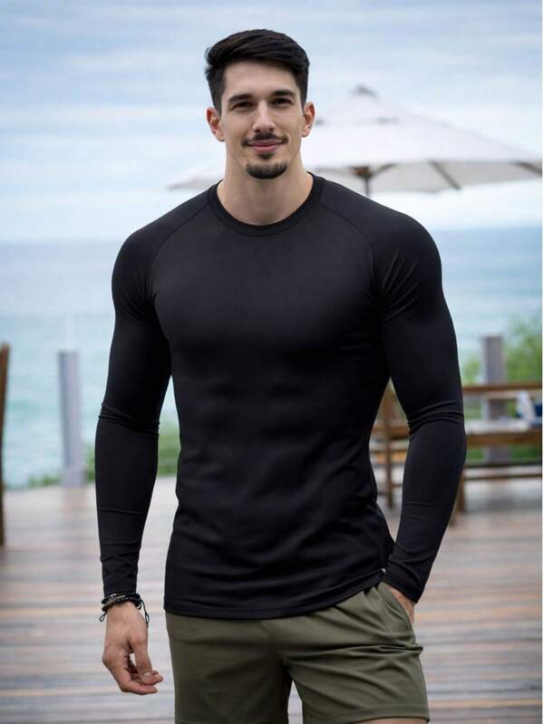 Camisa Térmica Segunda Pele Camiseta Proteção Uv Compressão Frio Calor Blusa Masculina