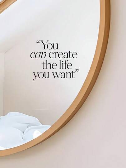 1 pieza Espejo personalizable y decorativo, personaliza tu texto preferido, pegatina decorativa de espejo, decoración de pared, adhesivo de pared, decoración de habitación