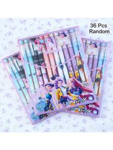 Hasbro 12/24/36/48pcs K-POP Girl Group Theme Erasable Neutral Pens, Durable For Students And Office Writing - Multicolor - View 9