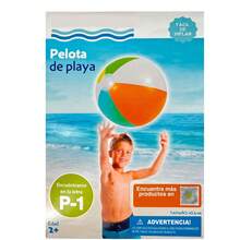 Pelota de Playa Inflable Bluescape | Fácil de Inflar | Para Niños 2+ | Piscina y Playa - Multicolor - Ver 1